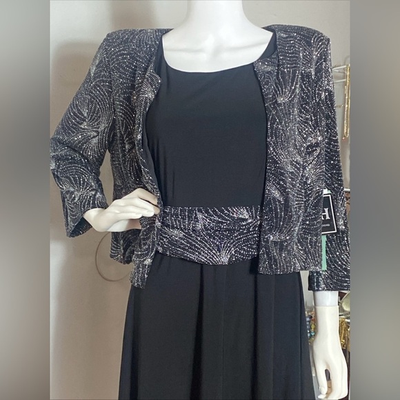 Jessica Howard JIIHI dress with 3/4 sleeve shiny jacket - Picture 12 of 16